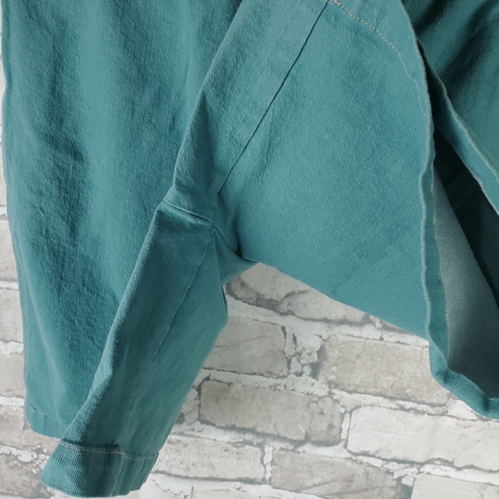 Vintage Orvis Shorts Teal Green High Rise Mom Elastic Drawstring Waist Cotton XL - Picture 6 of 7